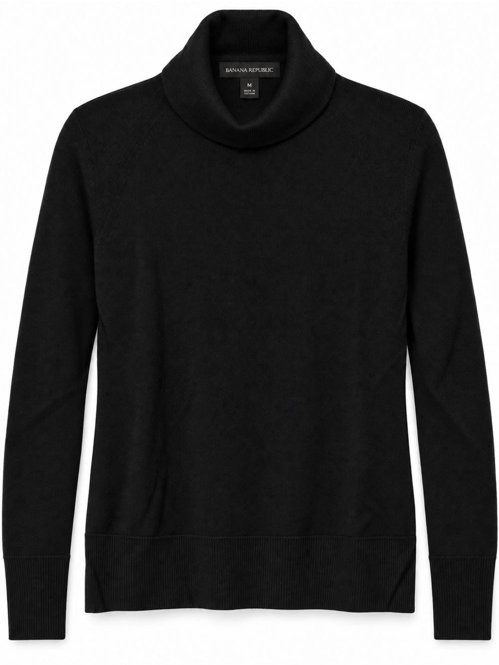 Banana Republic 100% Merino Wool Turtleneck Sweater - Black, Size M